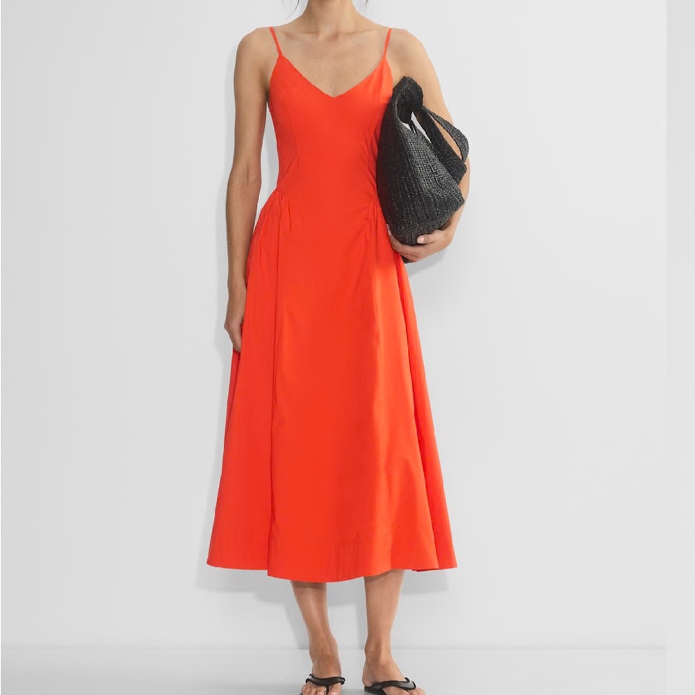 Aritzia Babaton Technique Red Pleated Midi Dress - NWT - Size 4 (Fits 4–6)